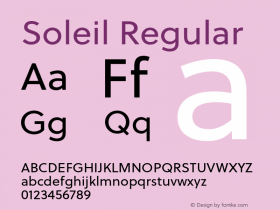 Soleil Regular Version 001.001 Font Sample