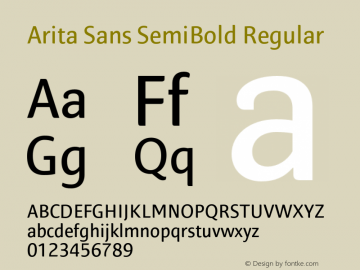 Arita Sans SemiBold Regular Version 1.000;PS 001.000;hotconv 1.0.56;makeotf.lib2.0.21325图片样张