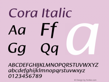 Cora Italic Version 1.0图片样张