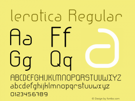 lerotica Regular Version 1.002 2011 Font Sample