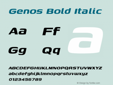 Genos Bold Italic Version 001.901图片样张
