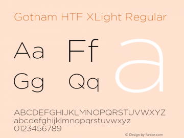 Gotham HTF XLight Regular 001.000图片样张