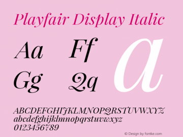 Playfair Display Italic Version 1.000图片样张