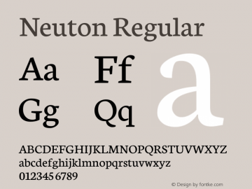 Neuton Regular Version 1.42 Font Sample