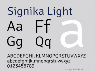 Signika Light Version 1.000 Font Sample