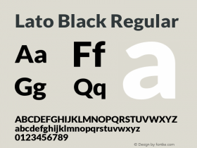 Lato Black Regular Version 1.103; WEB-ONLY for Google Web Fonts Font Sample