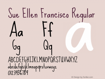 Sue Ellen Francisco Regular Version 1.002 2007 Font Sample