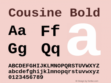 Cousine Bold Version 1.20 Font Sample