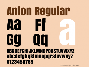Anton Regular Version 1.000图片样张