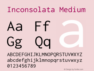 Inconsolata Medium Version 1.011 Font Sample