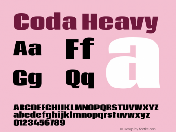 Coda Heavy Version 1.002 Font Sample