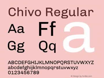Chivo Regular Version 1.001 Font Sample