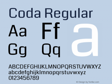 Coda Regular Version 1.002 Font Sample