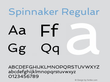 Spinnaker Regular Version 1.0 Font Sample