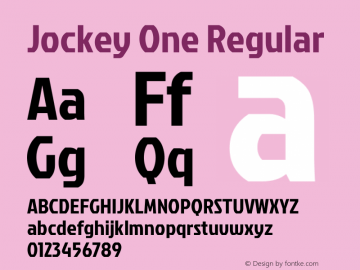 Jockey One Regular Version 1.002 Font Sample