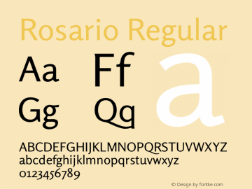 Rosario Regular Version 1.002 Font Sample