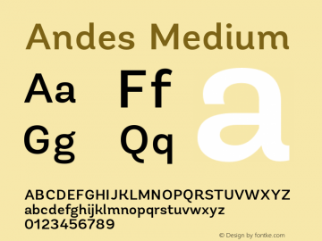 Andes Medium 1.000 Font Sample