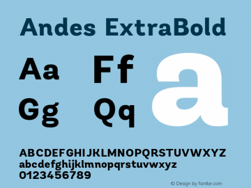 Andes ExtraBold 1.000 Font Sample