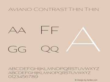 Aviano Contrast Thin Thin 1.000 Font Sample
