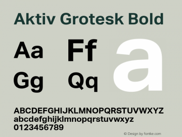 Aktiv Grotesk Bold Version 1.001图片样张