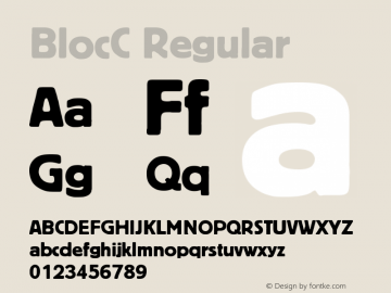 BlocC Regular Version 001.000 Font Sample