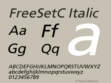 FreeSetC Italic Version 001.000图片样张