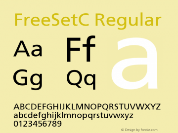 FreeSetC Regular Version 001.000 Font Sample