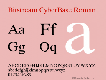 Bitstream CyberBase Roman beta v1.0 Font Sample