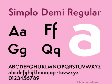 Simplo Demi Regular Version 1.00 Font Sample