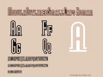 ModulaOutlinedSmallCaps Roman Version 1.00图片样张