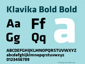 Klavika Bold Bold 001.000图片样张
