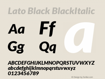 Lato Black BlackItalic Version 1.104; Western+Polis图片样张