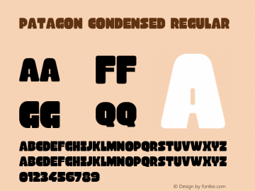 Patagon Condensed Regular Version 1.000 Font Sample