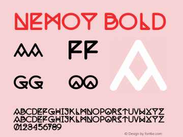 Nemoy Bold Version 001.000 Font Sample