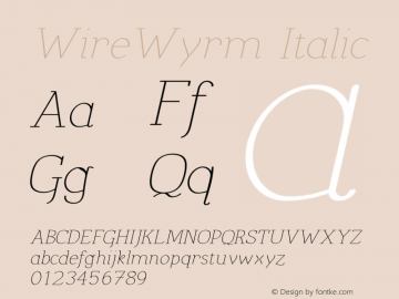 WireWyrm Italic Version 001.000 图片样张