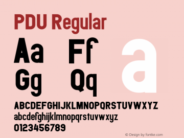 PDU Regular Version 1.000 Font Sample