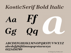 KosticSerif Bold Italic Version 2.000图片样张