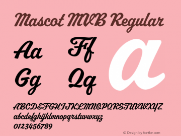Mascot MVB Regular Version 001.000 Font Sample