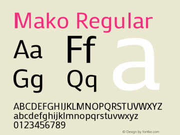 Mako Regular Version 1.000图片样张