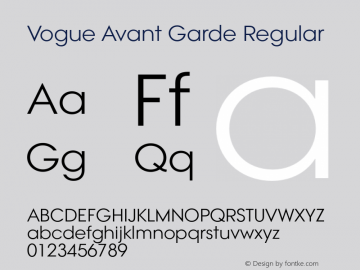 Vogue Avant Garde Regular Version 001.001图片样张