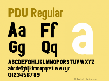 PDU Regular Version 1.001 Font Sample