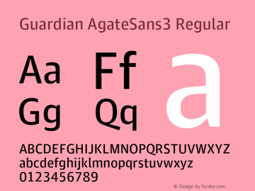 Guardian AgateSans3 Regular Version 1.001;PS 001.001;hotconv 1.0.57;makeotf.lib2.0.21895 Font Sample