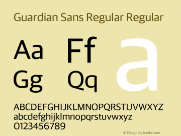 Guardian Sans Regular Regular Version 1.002;PS 001.002;hotconv 1.0.57;makeotf.lib2.0.21895 Font Sample