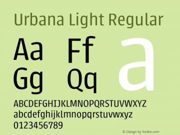 Urbana Light Regular 2.000 Font Sample