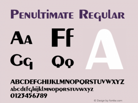 Penultimate Regular Altsys Fontographer 3.5  2/9/93 Font Sample