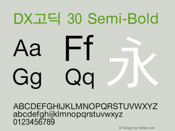 DX고딕 30 Semi-Bold Version 1.0 Font Sample