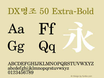 DX명조 50 Extra-Bold Version 1.0 Font Sample
