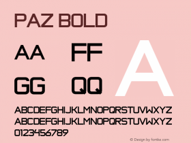 Paz Bold Version 1.000 Font Sample