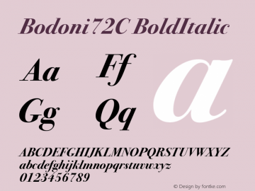 Bodoni72C BoldItalic Version 001.000图片样张