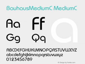 BauhausMediumC MediumC Version 001.000 Font Sample